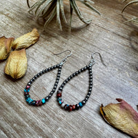 Teardrop Earrings – Sterling Silver Pearl & Sea Sediment