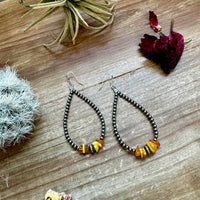 3 mm sterling silver pearls earrings teardrop with yellow amber
