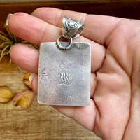 Golden Hill Turquoise Pendant – Navajo Handmade by Ned Nez, Sterling Silver