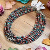 14” Pink sea sediment Choker – Sterling Silver Pearls