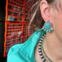 Stud earrings Kingman turquoise and sterling silver
