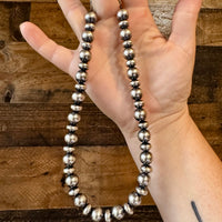 14 inch 10 mm and 10 mm Sterling Silver Pearls choker necklace
