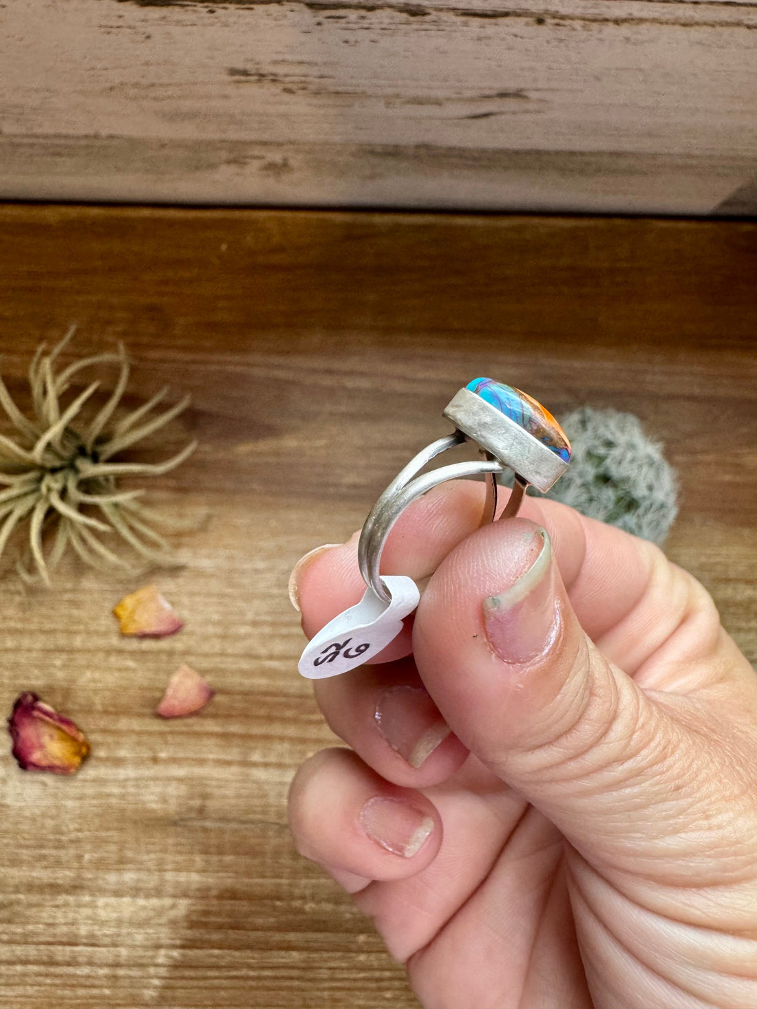 Heart Ring - Size 6 1/2 -Dahlia ring and sterling silver