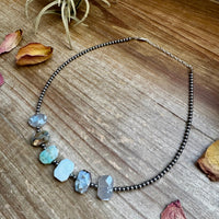Peruvian Opal choker and Sterling Silver Pearls