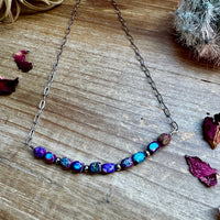 16 inch chain choker and Verascite sea sediment and sterling silver purple