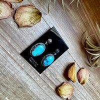 Golden Hill Turquoise Dangle Earrings – Sterling Silver, Post Style, USA Made