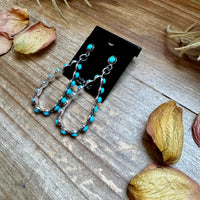 Kingman Turquoise Dangle Earrings – Sterling Silver, Lightweight, USA Made