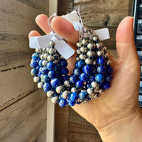 Lapis & Sterling Silver Bracelet – 6.5 Inch + Extender – 8 mm Round Beads