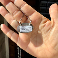 Cotton Candy Turquoise Bar Necklace – Oval Shape – 18" Sterling Chain – Tia Long, Navajo Handmade