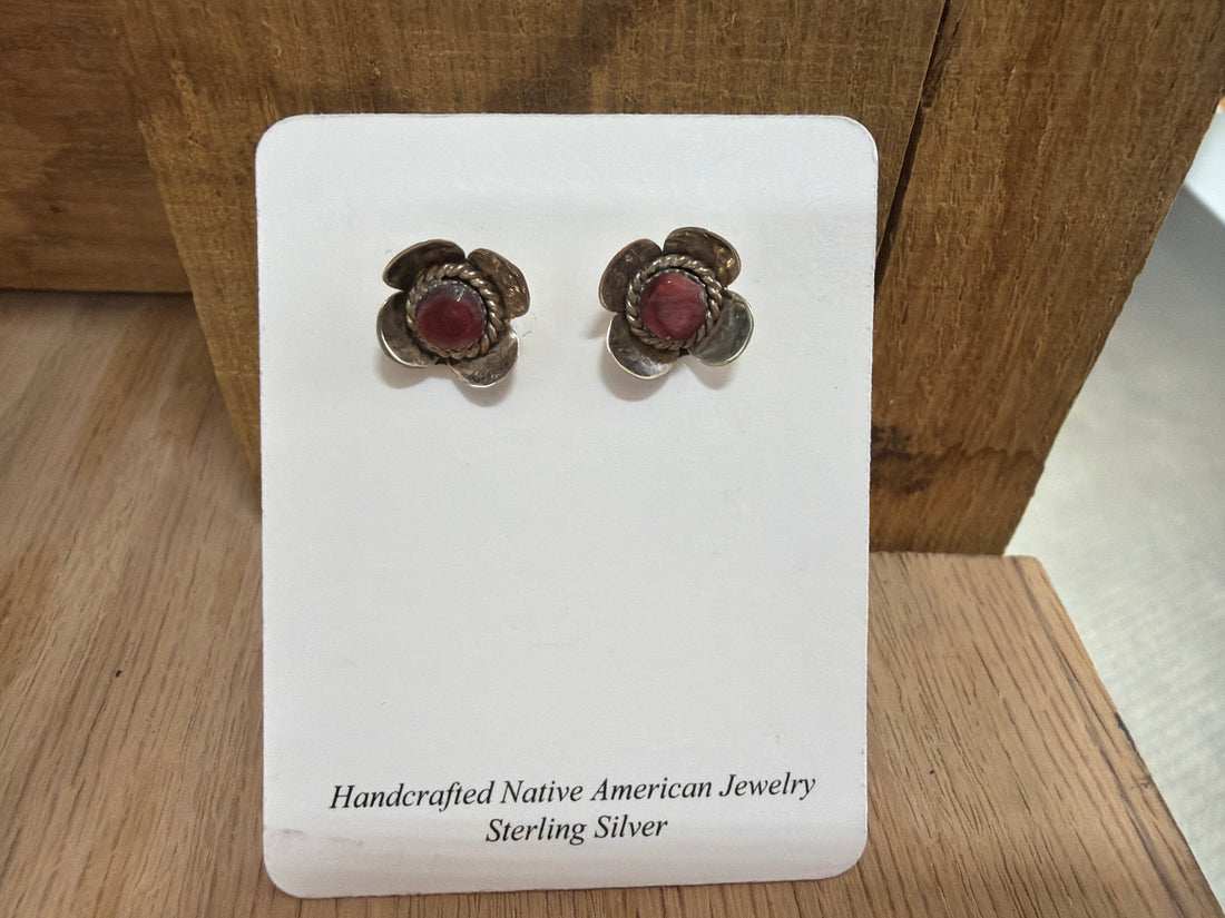 Purple Spiny Flower Studs