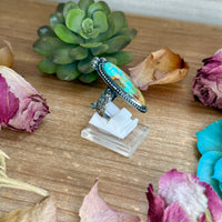 MJ Turquoise Ring – Sterling Silver Adjustable Band