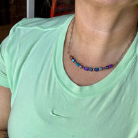 16 inch chain choker and Verascite sea sediment and sterling silver purple
