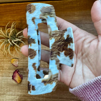 Cow Print Hair Clips