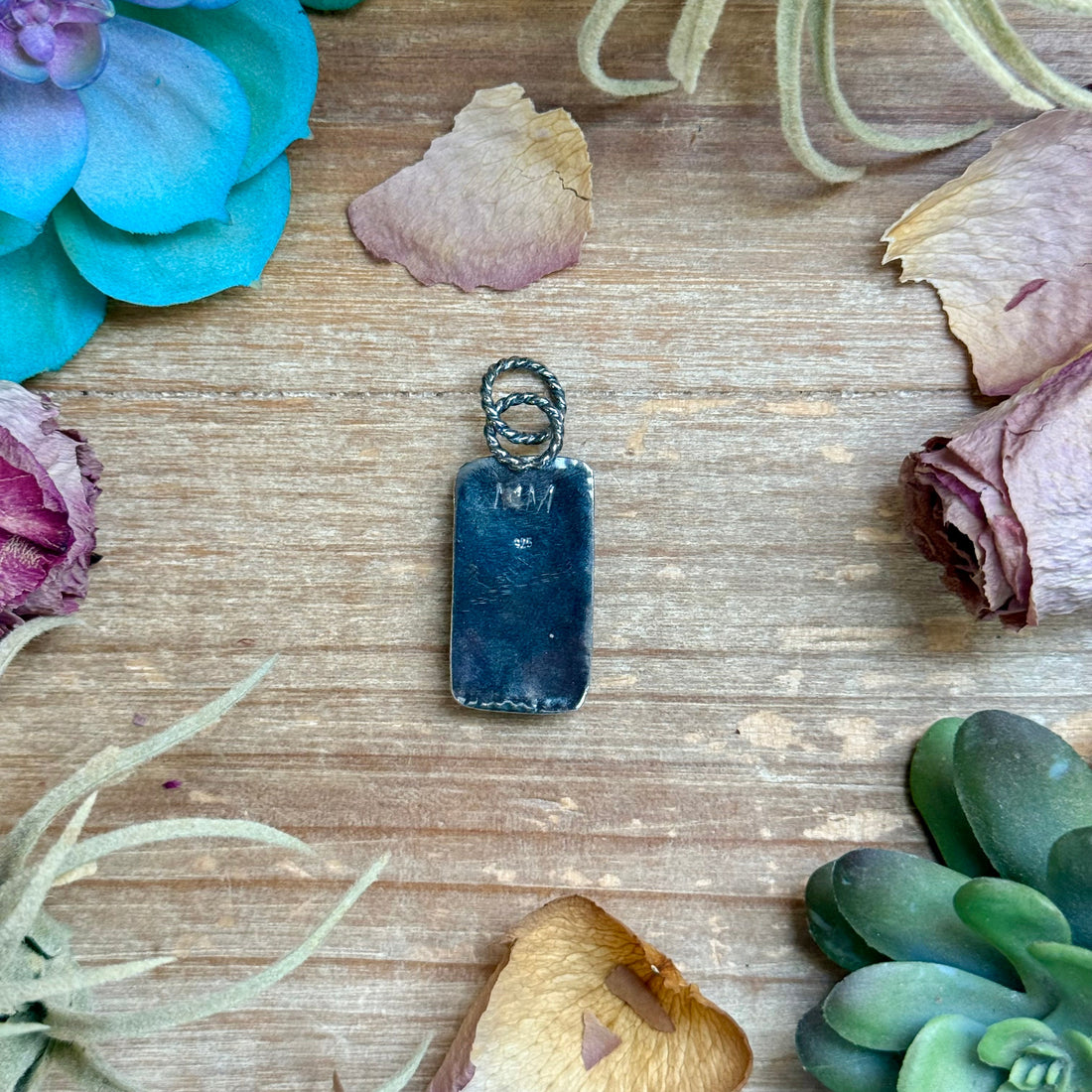 Turquoise Pendant – Sterling Silver (Fits 6mm Pearls)