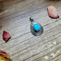 Teardrop Pendant - sterling silver with Kingman turquoise