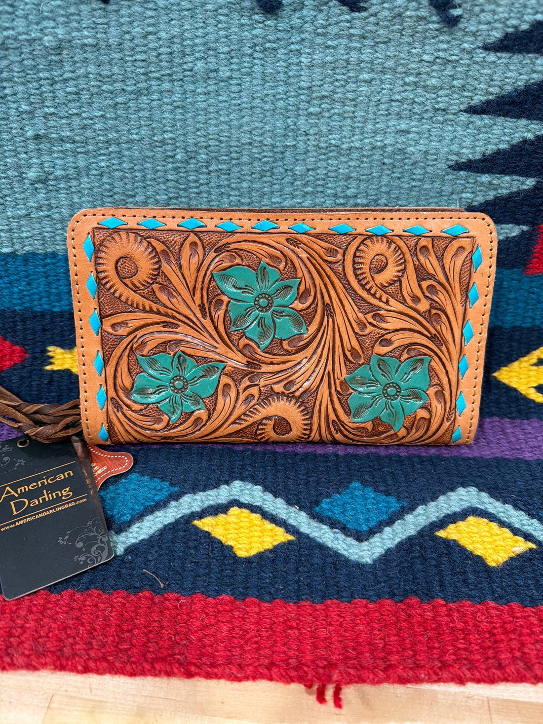 Turquoise Flower Wallet