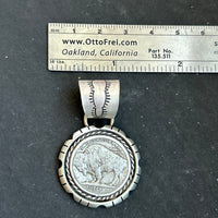 Sterling Silver Buffalo Nickel Pendant – Rope Border – Artist Jason Ogg