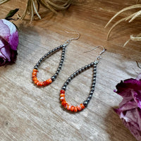 Orange Spiny Oyster Earrings – Sterling Silver Pearls