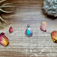 Teardrop Pendant - sterling silver with Kingman turquoise