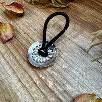 Sterling Silver Hair Tie – Stamped Concho Detail