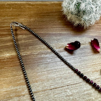 20 Inch purple spiny shell and 3 mm sterling silver pearls