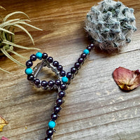 Turquoise and faux pearls Hair Clips - option 2