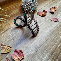 Smaller Pearls hair clips - turquoise and faux pearls
