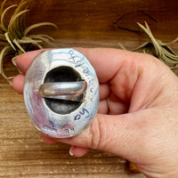 Adjustable Cowboy Hat Ring – Kingman Turquoise, Navajo Handmade by Robby Manuelito