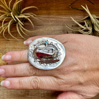 Adjustable Cowboy Hat Ring – Kingman Turquoise, Navajo Handmade by Robby Manuelito