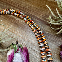 NFR Collection Necklace – Spiny Oyster & Turquoise with 6mm Sterling Silver Pearls – Handmade by The Bijoux FAB – 32.5"
