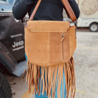 Suede Leather Boot Stitch Crossbody