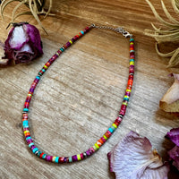 Magnesite Heishi Choker – Sterling Silver Pearls