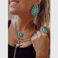 Big Turquoise Clay Earrings