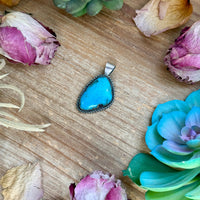 Turquoise Pendant – Sterling Silver (Fits 5mm Pearls)