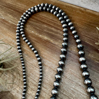 NFR Collection Necklace – Graduated Sterling Silver Pearls 6mm to 16mm 51”