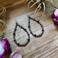 Sterling Silver Pearl & Black Onyx Teardrop Earrings