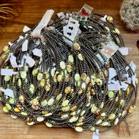 5 Magnesite Lemon Turquoise Choker And Sterling Silver Pearls