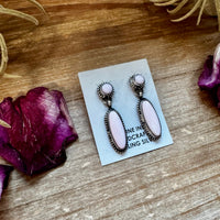 Pink Conch Dangle Earrings – Sterling Silver – Native Made by Marcella James