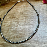 14 inch 3 mm sterling silver pearls - choker