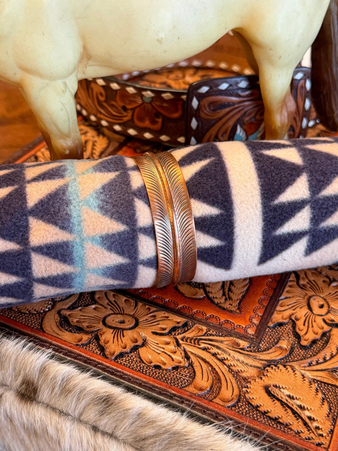 Aaron Davis Copper Feather Bracelet