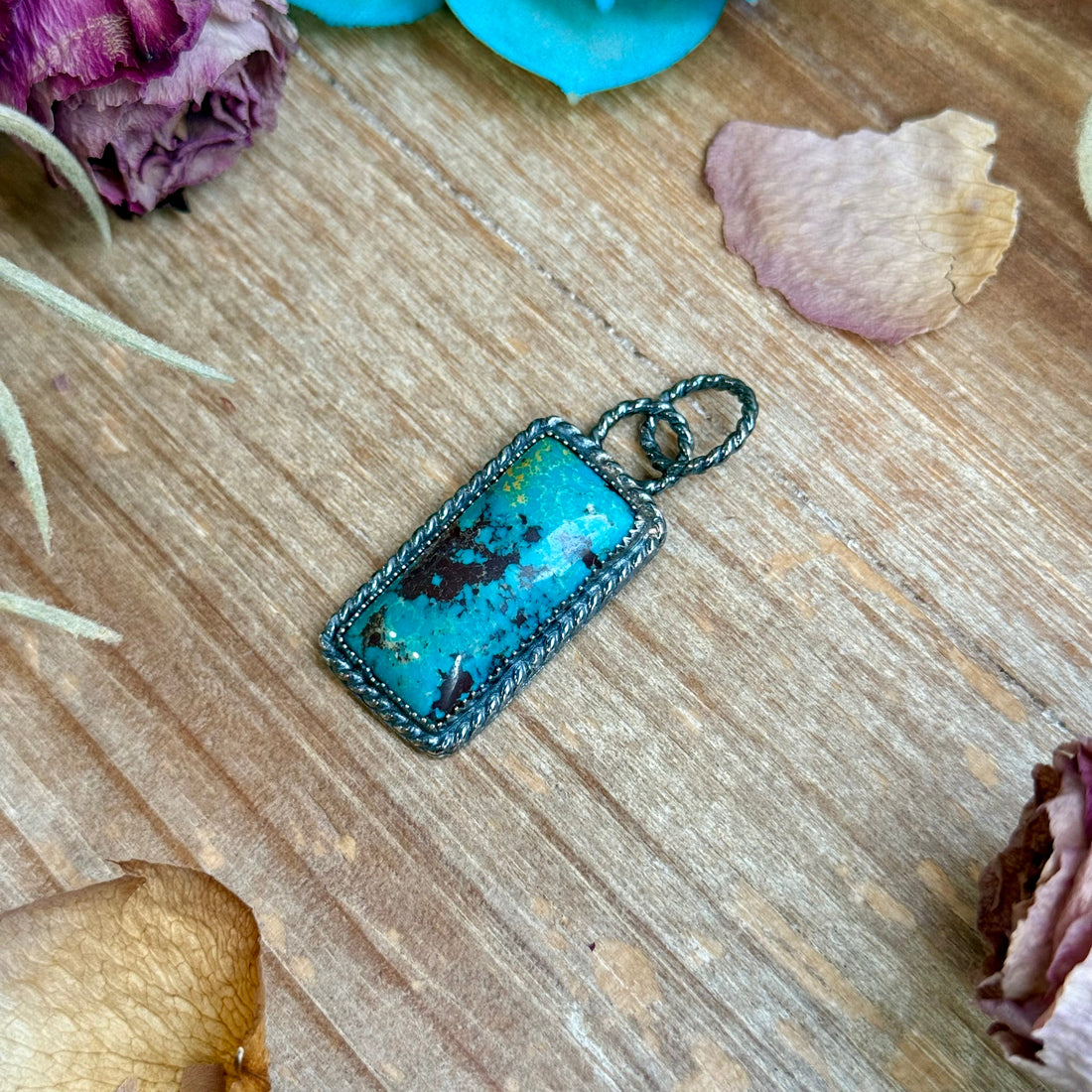 Turquoise Pendant – Sterling Silver (Fits 6mm Pearls)