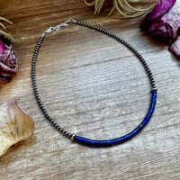 Lapis & Sterling Silver Pearl Choker