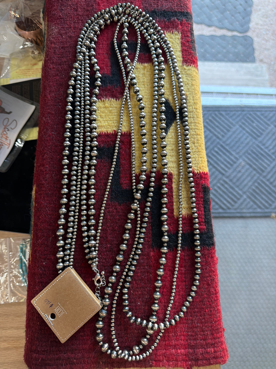 Faux 4-8mm Extra Long Triple Strand
