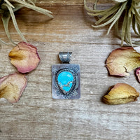 Golden Hill Turquoise Pendant – Navajo Handmade by Ned Nez, Sterling Silver