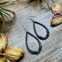 Teardrop Earrings – Sterling Silver Pearl & Sea Sediment
