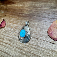Teardrop Pendant - sterling silver with Kingman turquoise