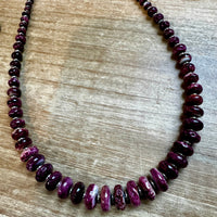 20 Inch purple spiny shell and 3 mm sterling silver pearls