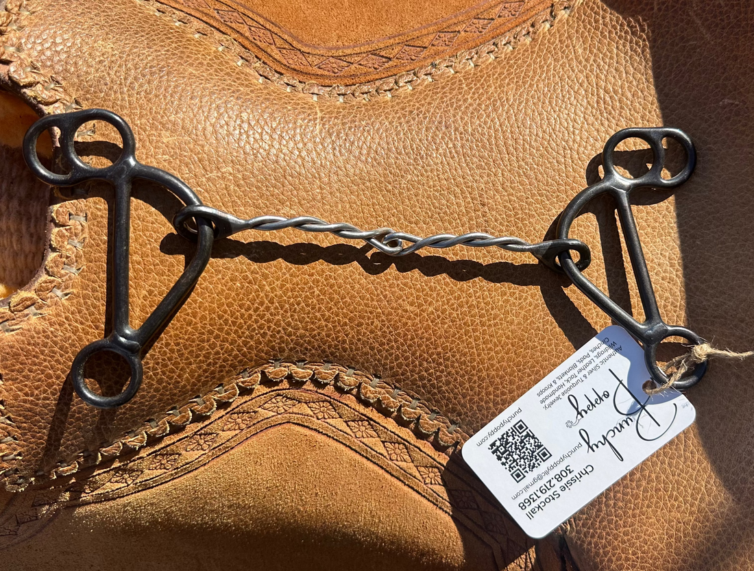 small twisted wire gag bit on saddle seat