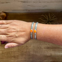 Orange Spiny Oyster Cuff Bracelet – Sterling Silver