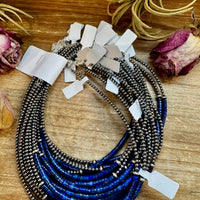 Lapis & Sterling Silver Pearl Choker